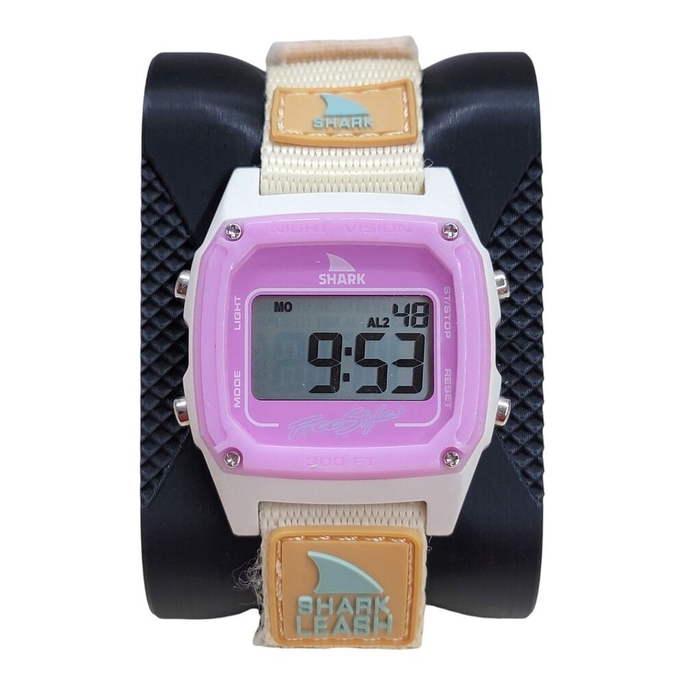 Freestyle Shark Classic Leash Watch Purple White 100M Digital Surf Retro